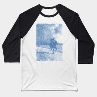 Rider on Horseback Fleeing An Ominous  Storm by Anders Zorn Polka Hexagonal Honeycomb Fill Baseball T-Shirt